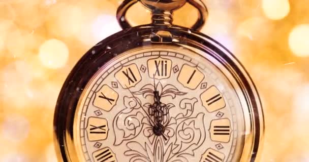 Zegar Stylu Retro Boże Narodzenie Lub Nowy Rok Abstrakcyjne Tło — Wideo stockowe