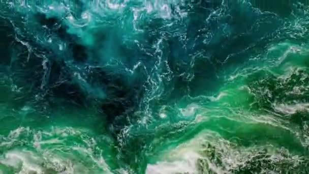 Nehrin Denizin Dalgaları Yüksek Gelgit Alçak Gelgit Sırasında Bir Araya — Stok video