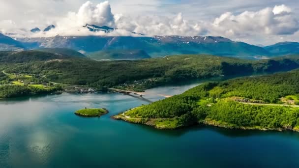 Prachtige Natuur Noorwegen Natuurlijk Landschap Whirlpools Van Maalstroom Van Saltstraumen — Stockvideo