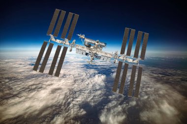 Dünya üzerindeki Uluslararası Uzay İstasyonu. Bu görüntünün elementleri NASA tarafından desteklenmektedir.