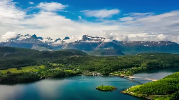 Hermosa Naturaleza Noruega Paisaje Natural Remolinos Vorágine Saltstraumen Nordland Noruega — Vídeos de Stock