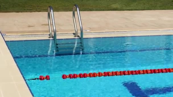 Yüzme Havuzunda Parmaklık Merdiveni — Stok video