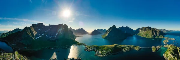 Panorama Lofoten Archipiélago Del Condado Nordland Noruega Conocido Por Paisaje —  Fotos de Stock
