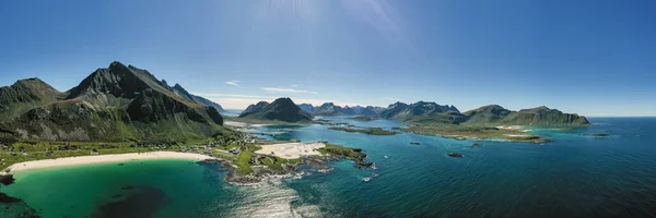 Panorama Beach Lofoten Een Plaats Noorse Gemeente Nordland Provincie Nordland — Stockfoto