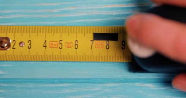 Roll Measurement Tape Motion Macro — Stock video