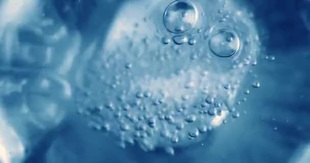 Oxygen Bubbles Water Blue Abstract Background — Stock Video