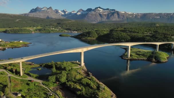 Most Nad Wirami Wiru Saltstraumen Nordland Norwegia Piękna Przyroda Norwegia — Wideo stockowe