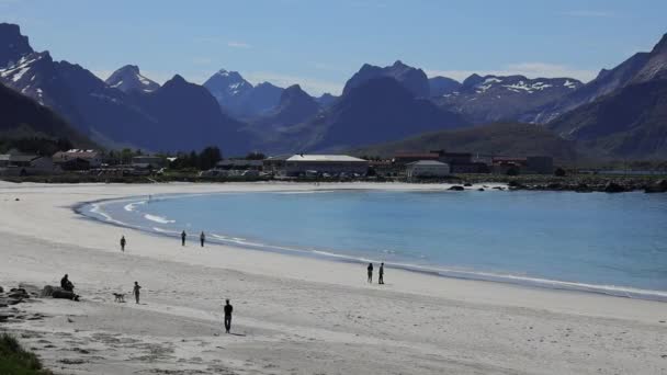 Beach Lofoten Een Plaats Noorse Gemeente Nordland Provincie Nordland Staat — Stockvideo