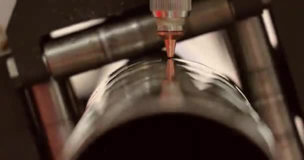 Cnc Laserschneiden Von Metall Moderne Industrietechnologie Herstellung Industrieller Details Die — Stockvideo