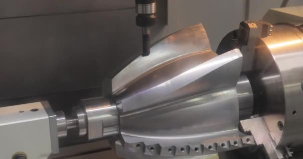 Cnc Frézka Pro Obrábění Kovů Řezání Kovů Moderní Technologie Zpracování — Stock video