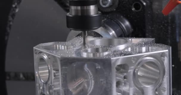 金属加工Cncフライス盤 金属現代加工技術の切断産業詳細を作る — ストック動画