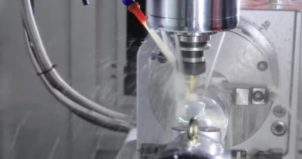 Metalworking Cnc Milling Machine Cutting Metal Modern Processing Technology Making — Stock Video