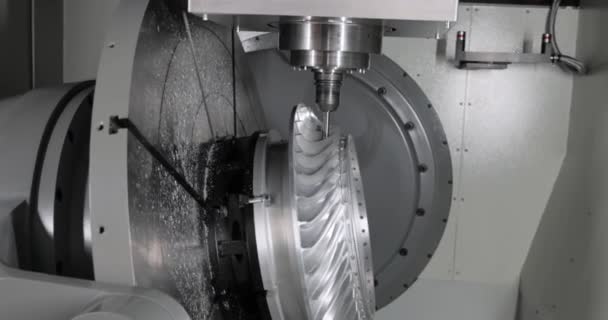 Cnc Frézka Pro Obrábění Kovů Řezání Kovů Moderní Technologie Zpracování — Stock video