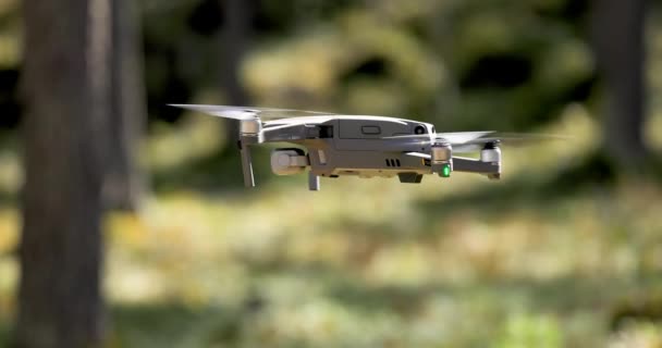 Drone Helicóptero Volando Con Cámara Digital Bosque — Vídeo de stock