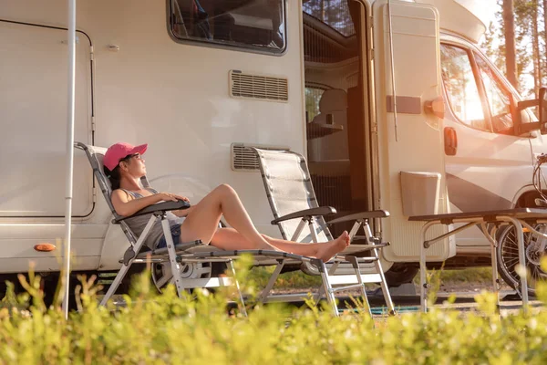 Familienurlaub Reise Wohnmobil Urlaubsreise Wohnmobil Caravan Auto Urlaub — Stockfoto