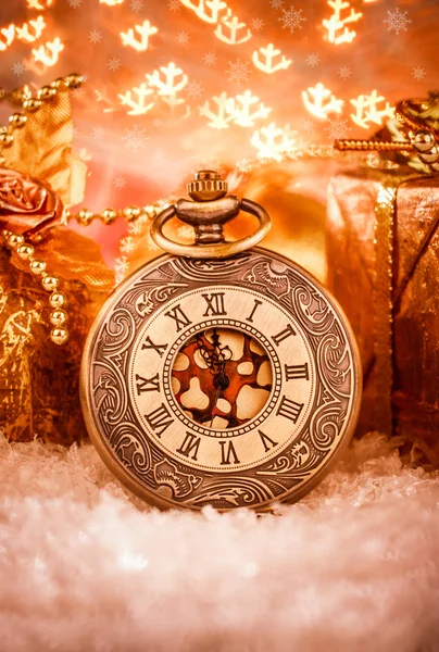 Reloj de bolsillo de Navidad —  Fotos de Stock