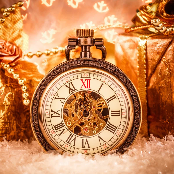 Reloj de bolsillo de Navidad —  Fotos de Stock