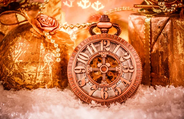 Reloj de bolsillo de Navidad — Foto de Stock