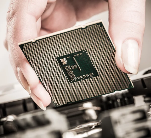 Modern processor and motherboard — Stock Photo, Image