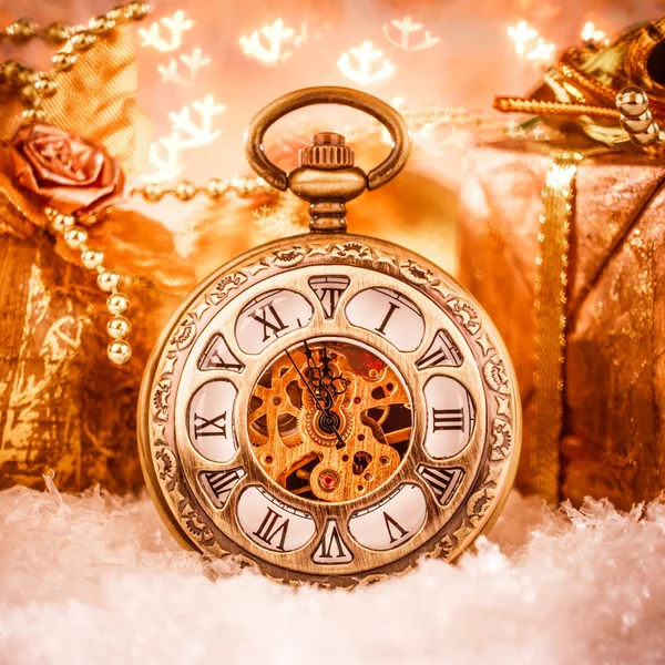 Reloj de bolsillo de Navidad —  Fotos de Stock