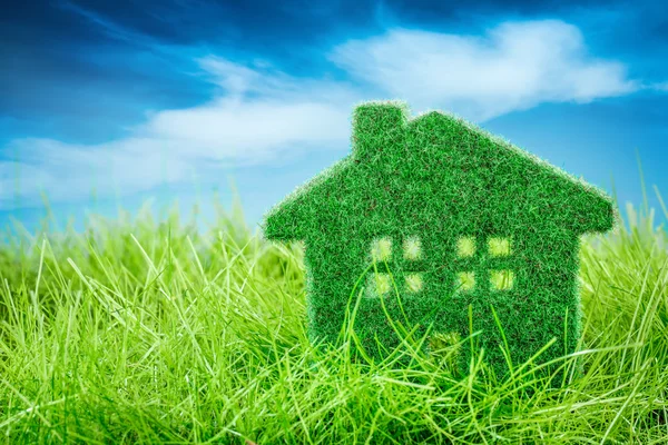 House on the green grass — Stock Photo, Image