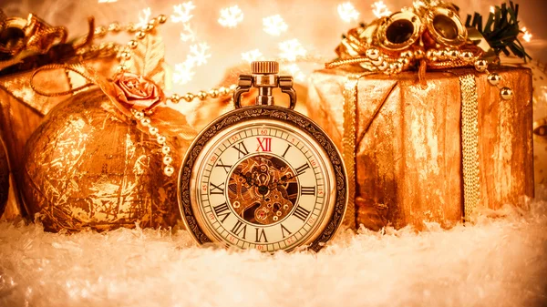 Christmas pocket watch — Stock Photo, Image