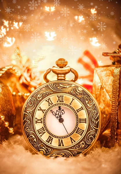 Різдво кишенькові годинники — стокове фото