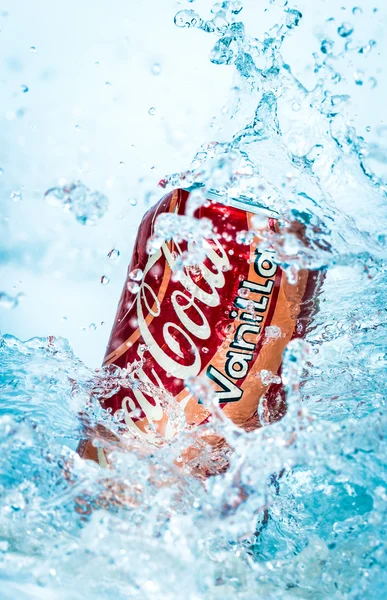 Can of Coca-Cola Vanilla in water.