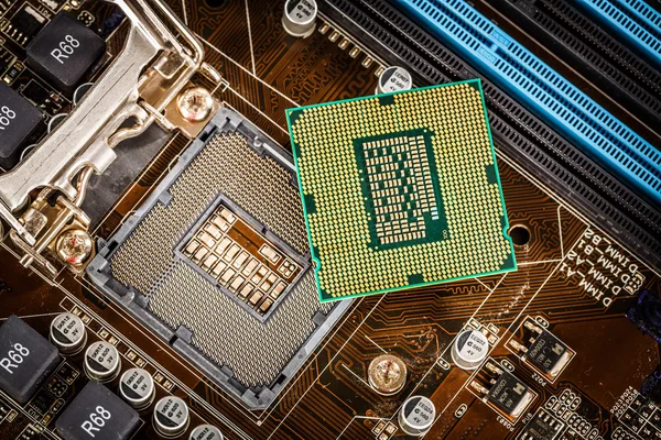 Modern processor och moderkort — Stockfoto