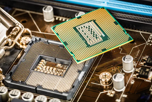 Modern processor and motherboard — Stock Photo, Image