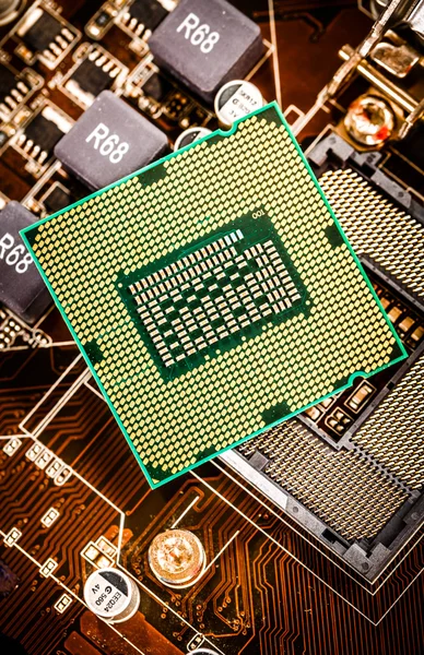 Modern processor och moderkort — Stockfoto