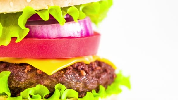 Leckerer Hamburger Cheeseburger — Stockvideo