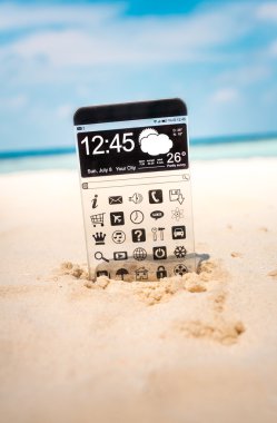 şeffaf ekranlı akıllı telefon.