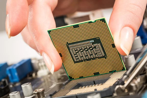 Modern processor och moderkort — Stockfoto