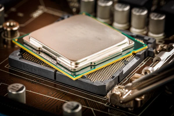 Modern processor and motherboard — Stock Photo, Image