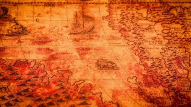 1565 vintage antik Dünya Haritası.