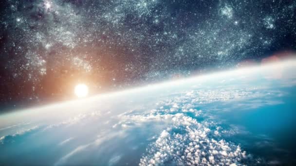 Planet Earth and the Sun as seen from space. Elements of this image furnished by NASA. — Stock Video