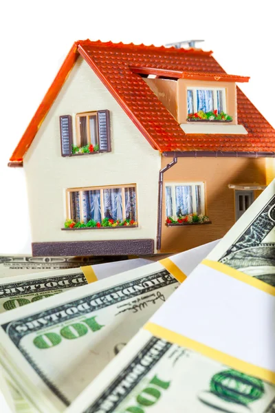 House on packs of banknotes — Stock Photo, Image