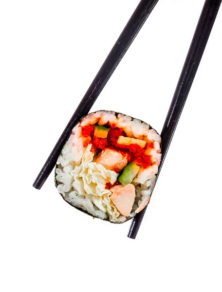 白い背景の上ロール寿司 — ストック写真