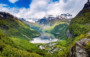 Geiranger fiyort, Norveç.