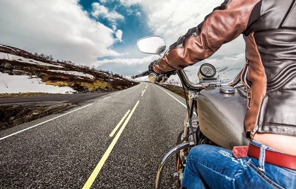 Biker girl First-person view — Stock Photo, Image