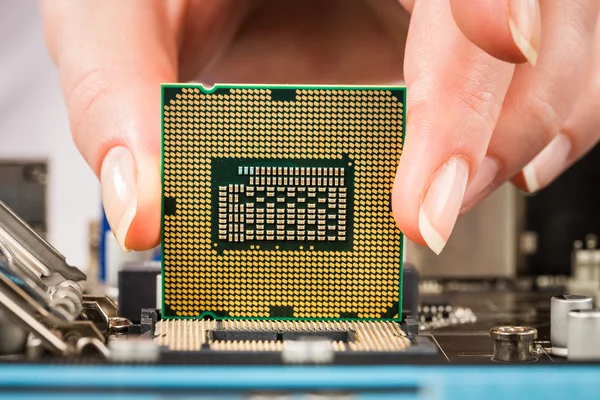 Modern processor and motherboard — Stock Photo, Image