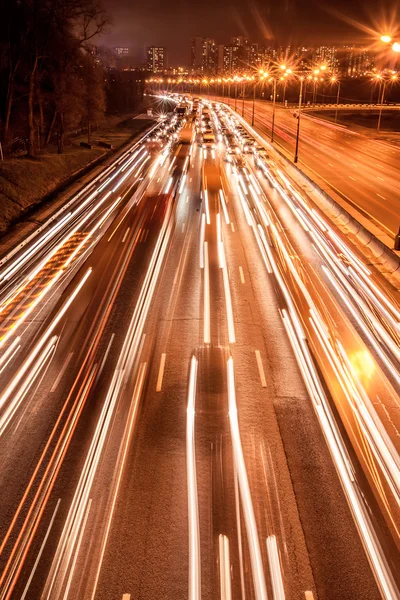 Night Speed Traffic road — Stock Photo, Image
