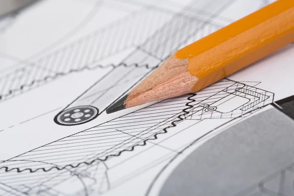 Drawing detail and pencil — Stock Photo, Image