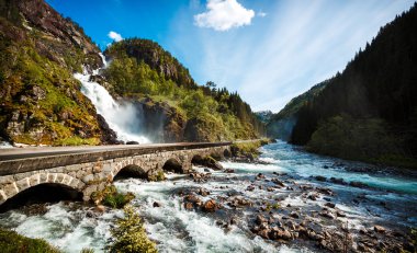 Latefossen waterfall Norway clipart