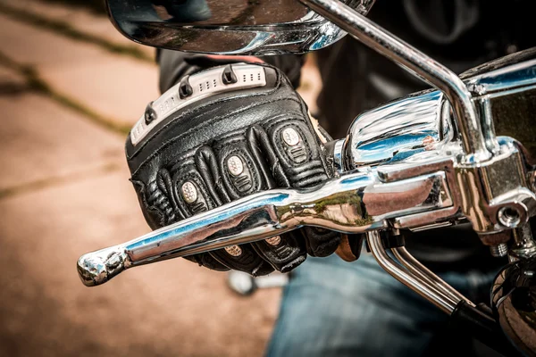 Motorradrennhandschuhe — Stockfoto