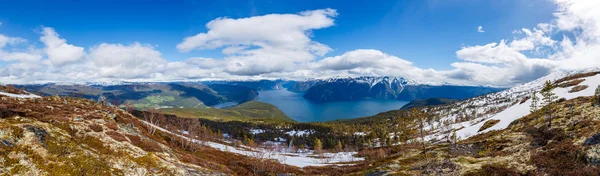 Krásná příroda Norska Panorama Sognefjorden. — Stock fotografie