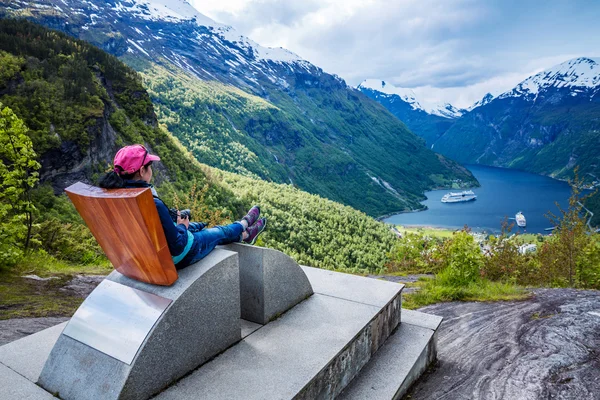 Geiranger Фіорду, Норвегія . — стокове фото