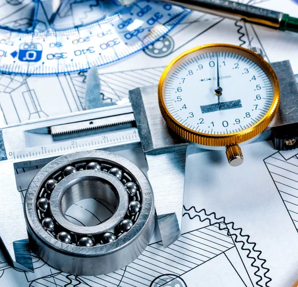 Technical drawing and tools — Stock Photo, Image