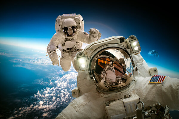 Astronauts in outer space